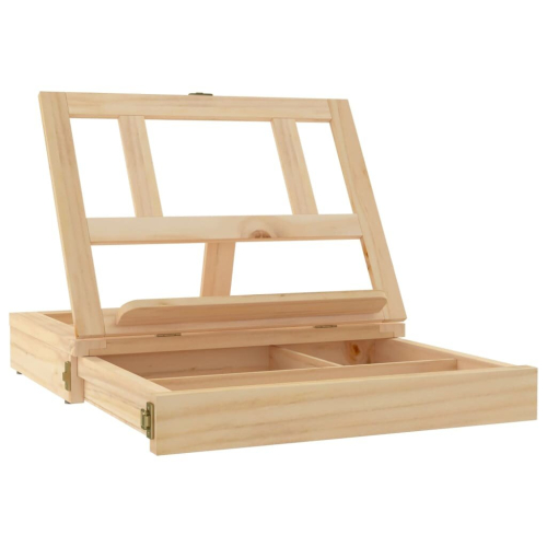 VidaXL vidaXL Table Easel Adjustable Table Box Easel with Drawer Solid Wood Pine 2