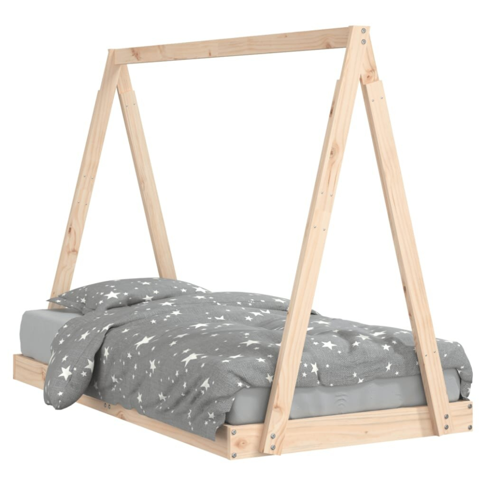Vidaxl (Brown, 80 X 160 Cm) Kids Bed Frame Bedstead Wooden Bed Base Black 80X200 Cm Solid Wood Pine