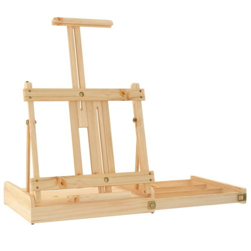 VidaXL vidaXL Table Easel Adjustable Table Box Easel with Drawer Solid Wood Pine 2
