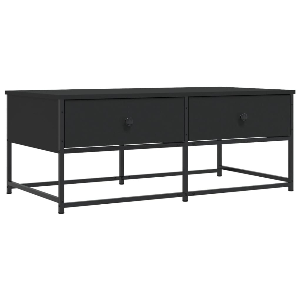 Vidaxl (Black) Coffee Table Tea Side Table Sofa Couch Table Black Engineered Wood