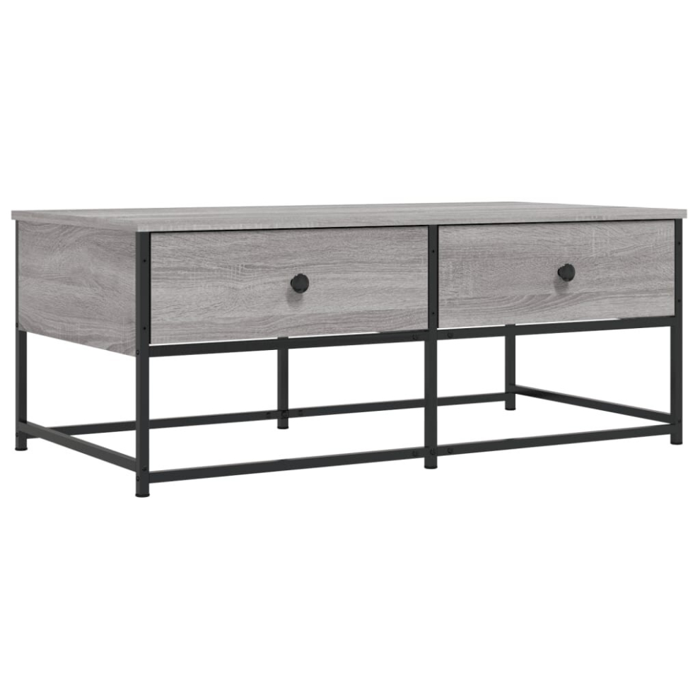 (Grey sonoma) vidaXL Coffee Table Tea Side Table Sofa Couch Table Black Engineered Wood