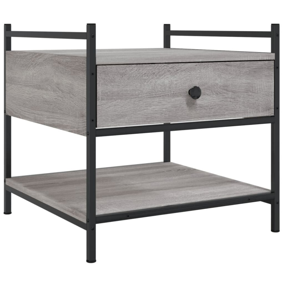 (Grey sonoma) vidaXL Coffee Table Tea Side Table Sofa Couch Table Black Engineered Wood