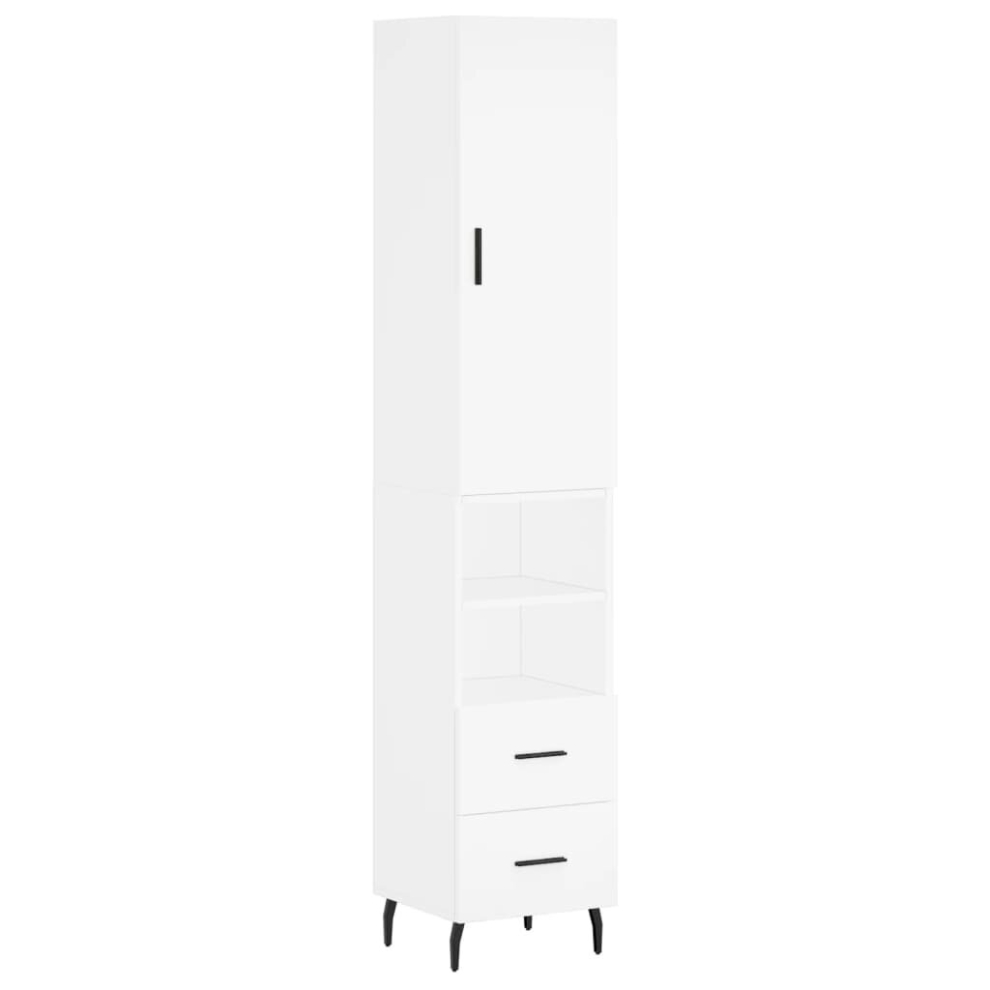 (white, 2 drawers 2 shelves) vidaXL Highboard Sideboard Cupboard Side Board Storage Cabinet Engineered Wood