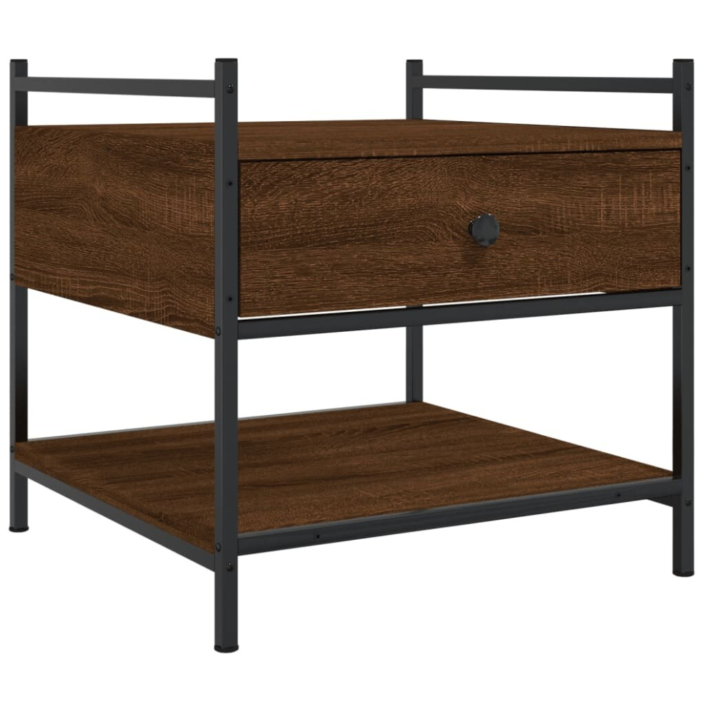 Vidaxl (Brown Oak) Coffee Table Tea Side Table Sofa Couch Table Black Engineered Wood Black,Brown