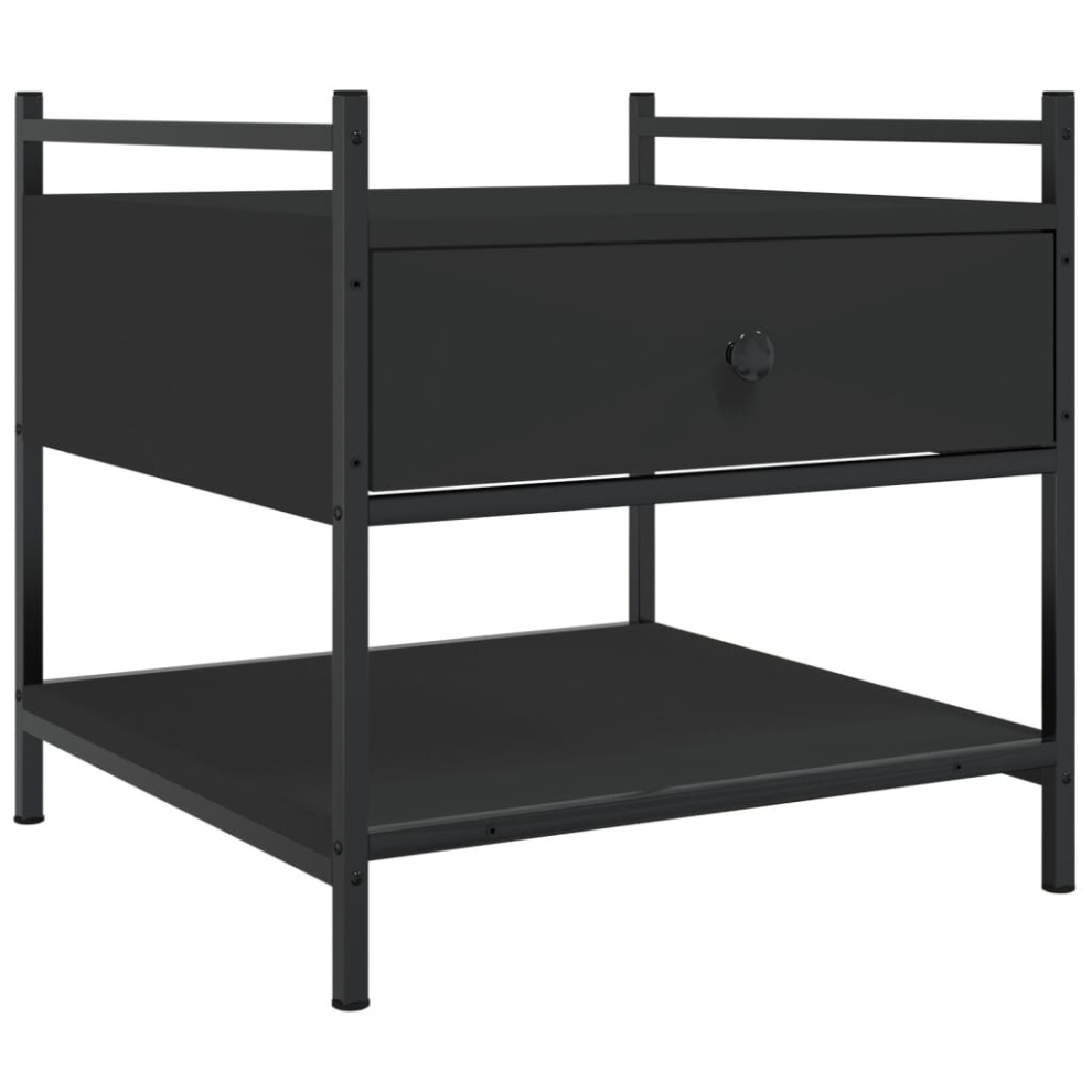 Vidaxl (Black) Coffee Table Tea Side Table Sofa Couch Table Black Engineered Wood