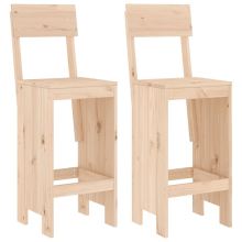 (natural pine, 40 x 48.5 x 115.5 cm) vidaXL Bar Stools Garden Stool Wooden Outdoor Chair 2 pcs Solid Wood Pine