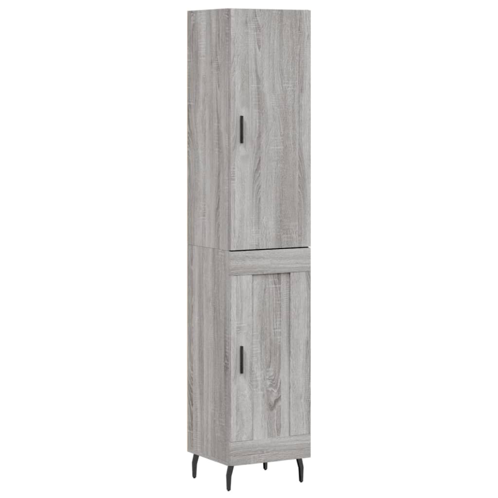 (grey sonoma, 1 wood door) vidaXL Highboard Sideboard Cupboard Side Board Storage Cabinet Engineered Wood