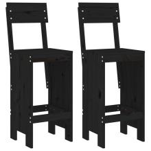 (black pine, 40 x 48.5 x 115.5 cm) vidaXL Bar Stools Garden Stool Wooden Outdoor Chair 2 pcs Solid Wood Pine