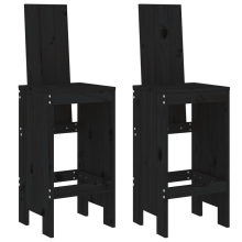 (black pine, 40 x 42 x 120 cm) vidaXL Bar Stools Garden Stool Wooden Outdoor Chair 2 pcs Solid Wood Pine
