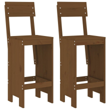 (honey brown pine, 40 x 48.5 x 115.5 cm) vidaXL Bar Stools Garden Stool Wooden Outdoor Chair 2 pcs Solid Wood Pine