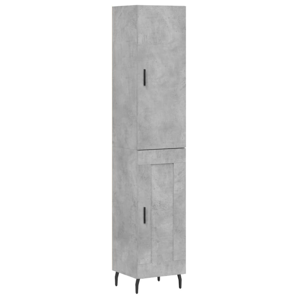 Vidaxl (Concrete Grey, 1 Wood Door) Highboard Sideboard Cupboard Side Board Storage Cabinet Engineered Wood