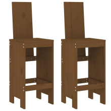 (honey brown pine, 40 x 42 x 120 cm) vidaXL Bar Stools Garden Stool Wooden Outdoor Chair 2 pcs Solid Wood Pine