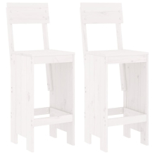 (white pine, 40 x 48.5 x 115.5 cm) vidaXL Bar Stools Garden Stool Wooden Outdoor Chair 2 pcs Solid Wood Pine