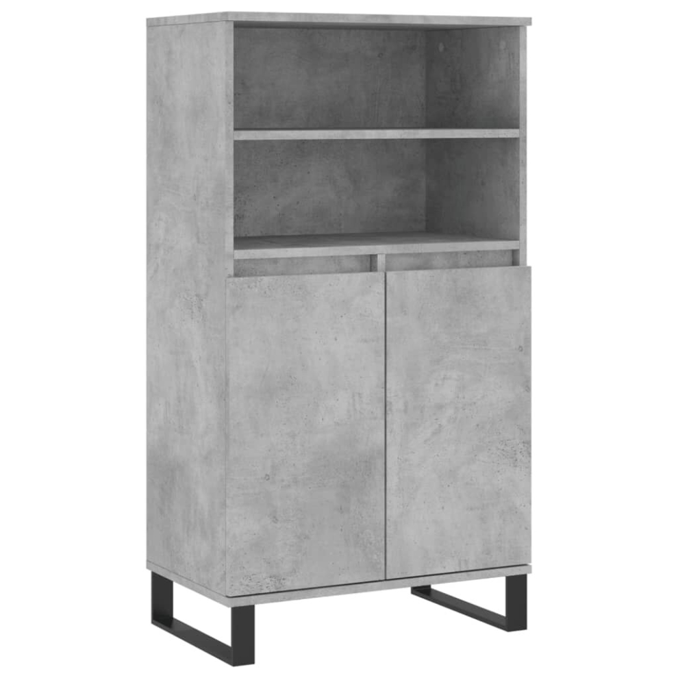 Vidaxl (Concrete ) Highboard Sideboard Tall Storage Cabinet Side Cabinet Engineered Wood Grey