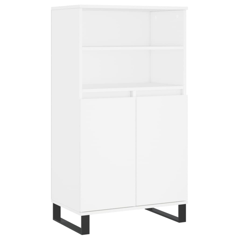 Vidaxl (White) Highboard Sideboard Tall Storage Cabinet Side Cabinet Engineered Wood White