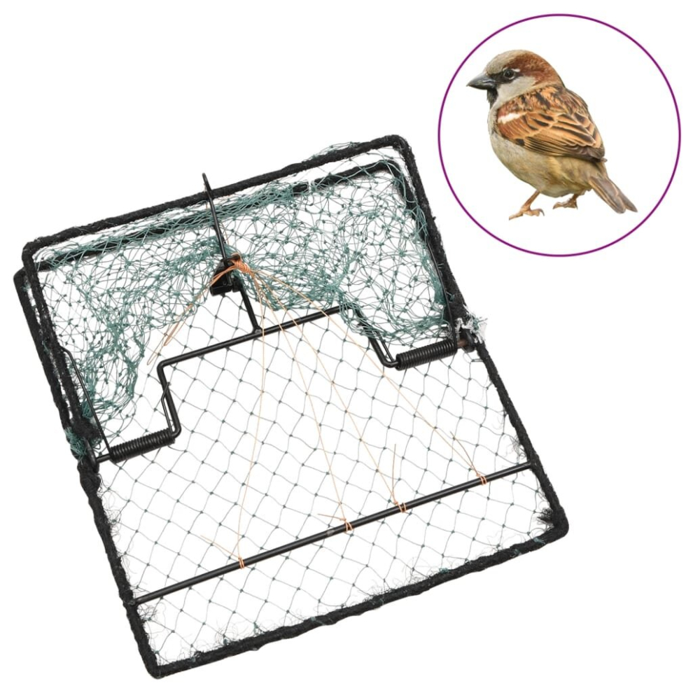 vidaXL Bird Trap Humane Live Hunting Cage Trap For Small Birds Green Steel