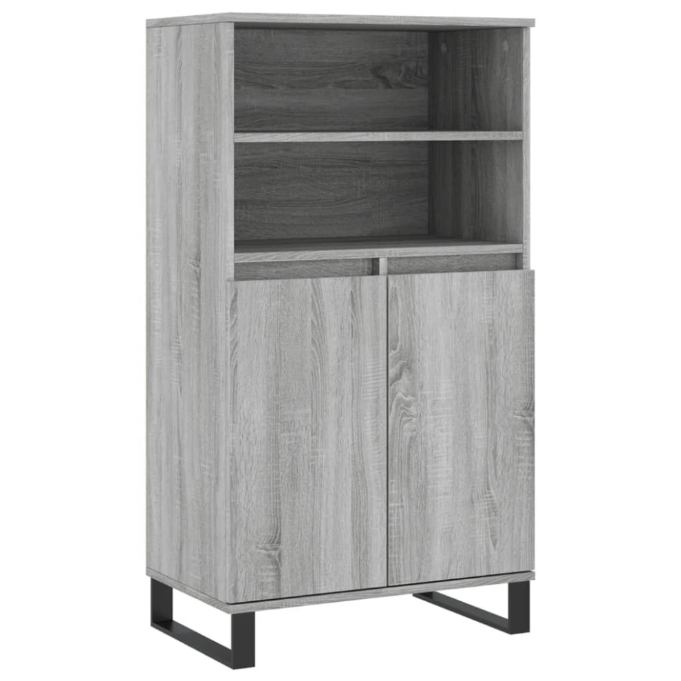 Vidaxl (Grey Sonoma) Highboard Sideboard Tall Storage Cabinet Side Cabinet Engineered Wood