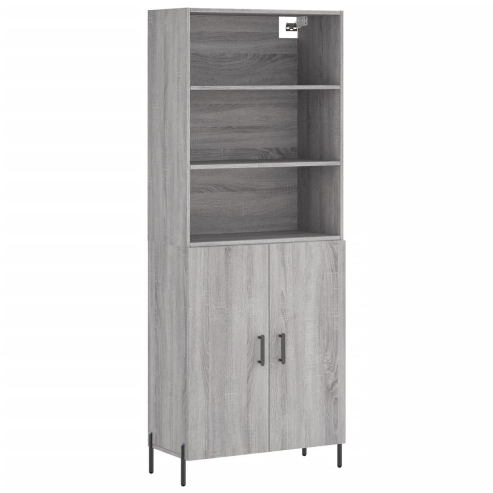 (grey sonoma, 2 doors) vidaXL Highboard Sideboard Cupboard Side Cabinet Brown Oak Engineered Wood