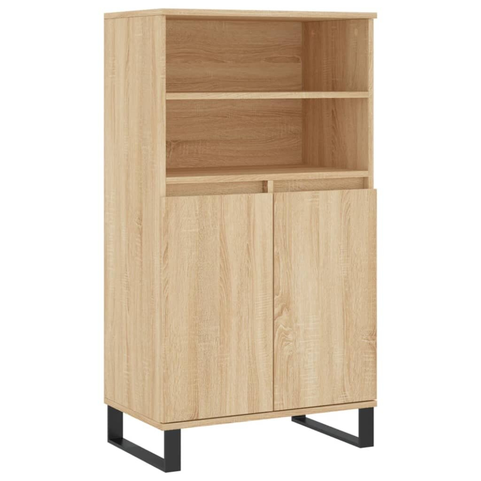 Vidaxl (Sonoma Oak) Highboard Sideboard Tall Storage Cabinet Side Cabinet Engineered Wood