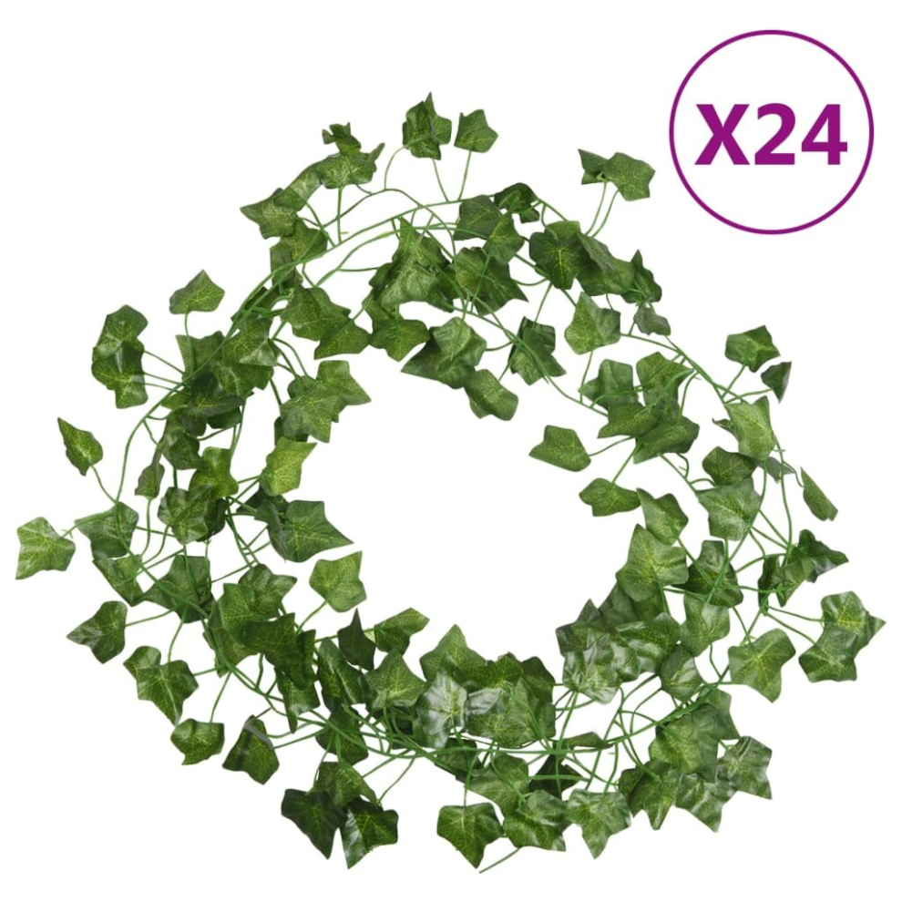 (24 pcs) vidaXL Artificial Ivy Garlands Fake Vines Fake Plant Hanging Vines 24 pcs Green