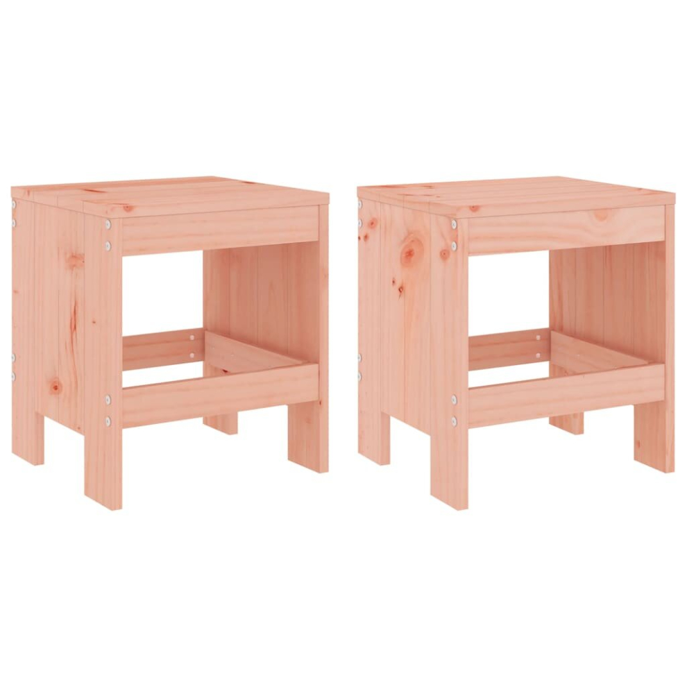 Vidaxl (Natural Douglas, 40 X 36 X 45 Cm) Garden Stools Outdoor Bar Stool Wooden Chair 2 Pcs Solid Wood Pine