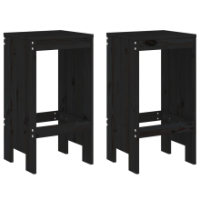 (black pine, 40 x 36 x 75 cm) vidaXL Garden Stools Outdoor Bar Stool Wooden Chair 2 pcs Solid Wood Pine