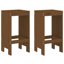 (honey brown pine, 40 x 36 x 75 cm) vidaXL Garden Stools Outdoor Bar Stool Wooden Chair 2 pcs Solid Wood Pine