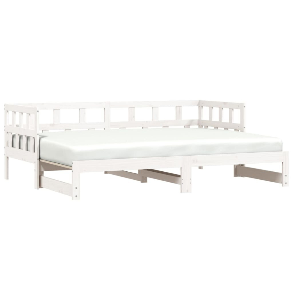 (white, 90 x 190 cm) vidaXL Daybed Sofa Bed Guest Bed with Trundle White 90x190 cm Solid Wood Pine