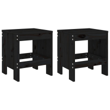 (black pine, 40 x 36 x 45 cm) vidaXL Garden Stools Outdoor Bar Stool Wooden Chair 2 pcs Solid Wood Pine