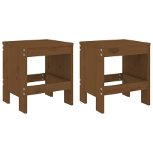 (honey brown pine, 40 x 36 x 45 cm) vidaXL Garden Stools Outdoor Bar Stool Wooden Chair 2 pcs Solid Wood Pine
