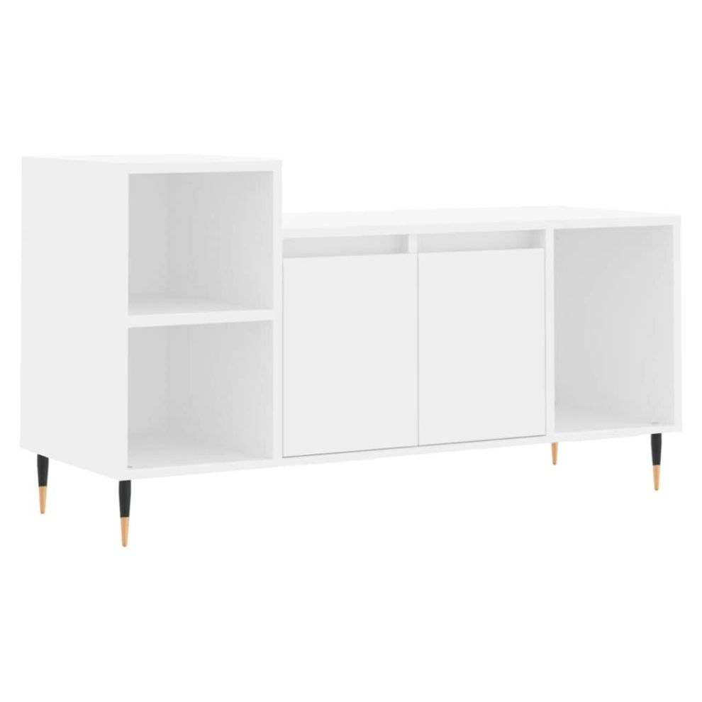 Vidaxl Tv Cabinet Tv Unit Sideboard Media Unit Tv Stand White Engineered Wood