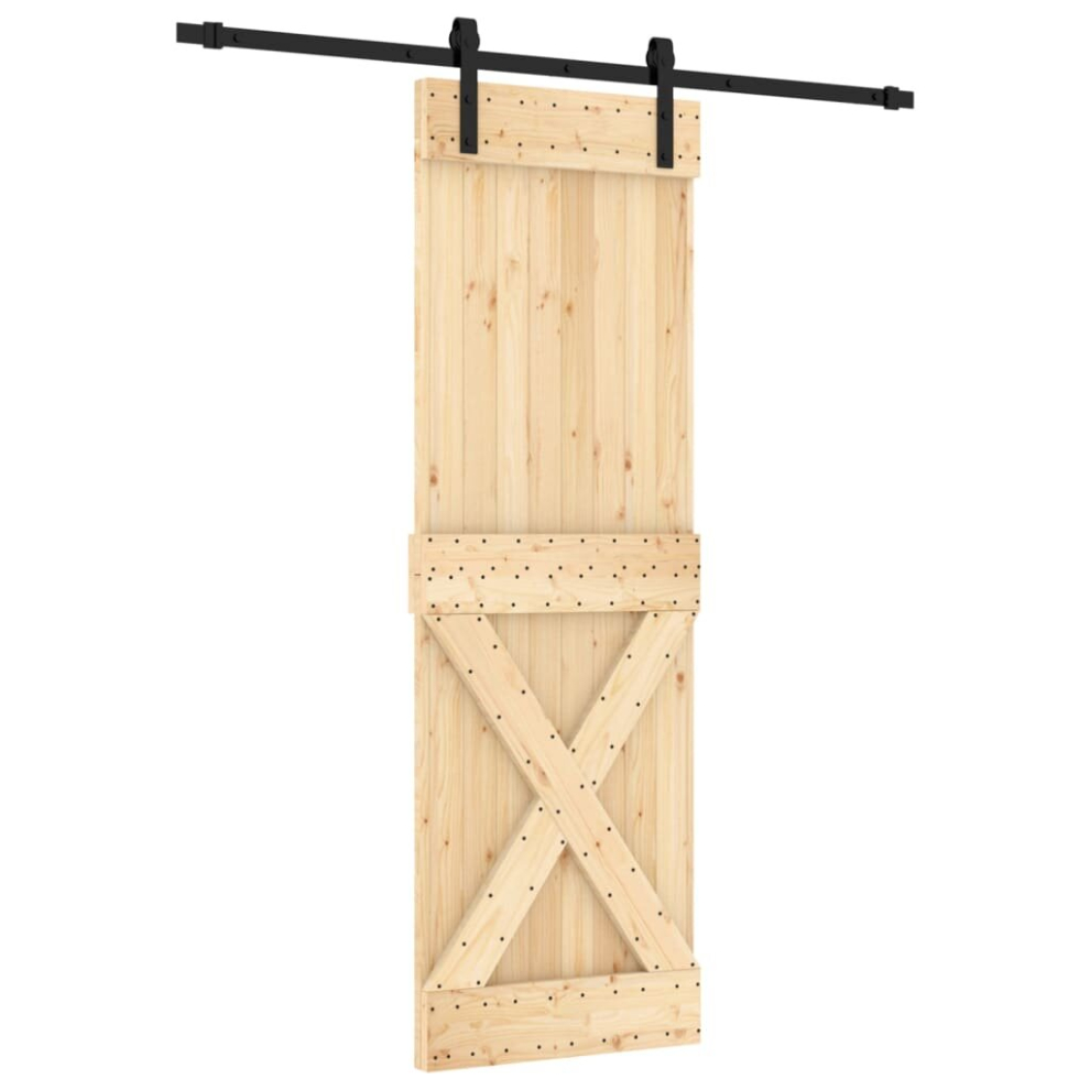 vidaXL Sliding Door Barn Door with Hardware Set Interior Door Solid Wood Pine