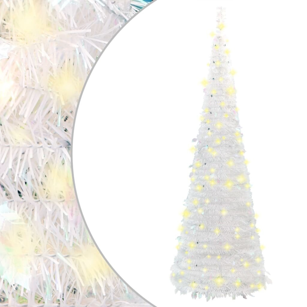 (180cm) vidaXL Artificial Christmas Tree Artificial Xmas Tree Pop-up 50 LEDs White