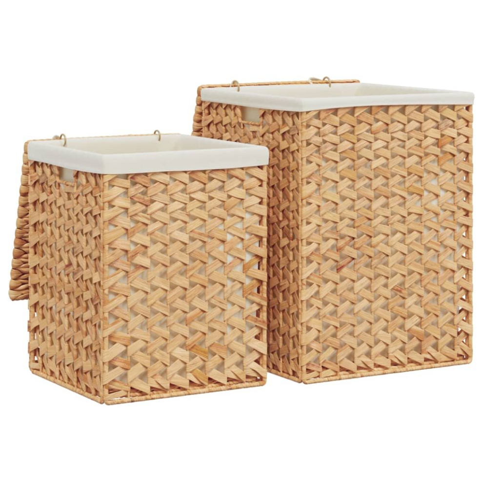 vidaXL Laundry Baskets Storage Basket Laundry Baskets Box 2 pcs Water Hyacinth