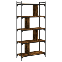 (smoked oak, 76 x 32 x 158 cm) vidaXL Bookcase Office 6-Tier Book Shelf Rack Storage Cabinet Engineered Wood