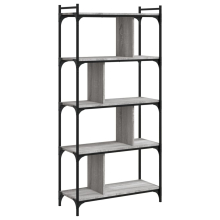 (grey sonoma, 76 x 32 x 158 cm) vidaXL Bookcase Office 6-Tier Book Shelf Rack Storage Cabinet Engineered Wood