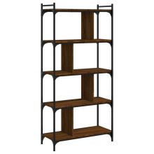 (brown oak, 76 x 32 x 158 cm) vidaXL Bookcase Office 6-Tier Book Shelf Rack Storage Cabinet Engineered Wood