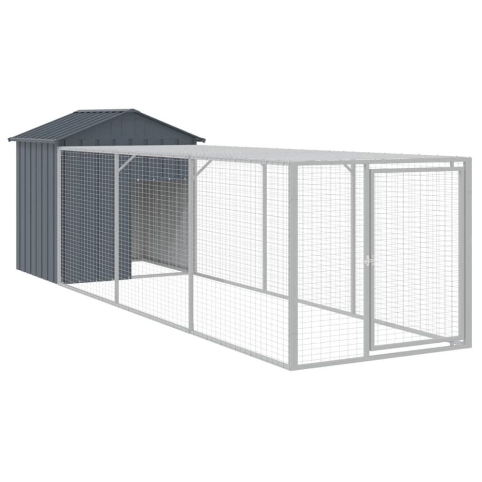 vidaXL Chicken Cage Farm Chicken Coop with Run Anthracite Galvanised Steel