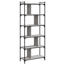 (grey sonoma, 76 x 32 x 192 cm) vidaXL Bookcase Office 6-Tier Book Shelf Rack Storage Cabinet Engineered Wood