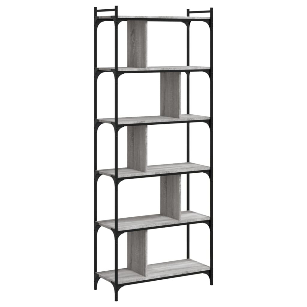 (grey sonoma, 76 x 32 x 192 cm) vidaXL Bookcase Book Shelf Storage Rack 5-Tier Grey Sonoma Engineered Wood