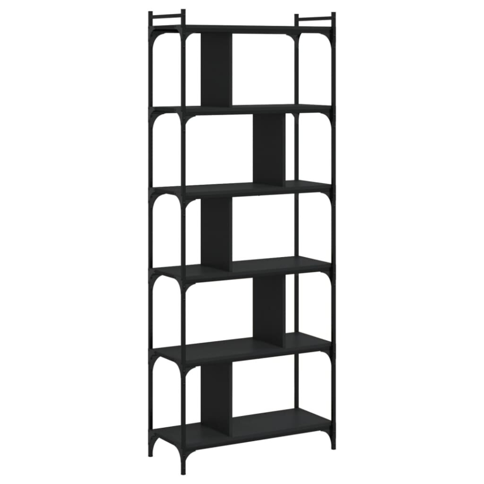 (black, 76 X 32 X 192 cm) vidaXL Bookcase Book Shelf Storage Rack 5-Tier Grey Sonoma Engineered Wood