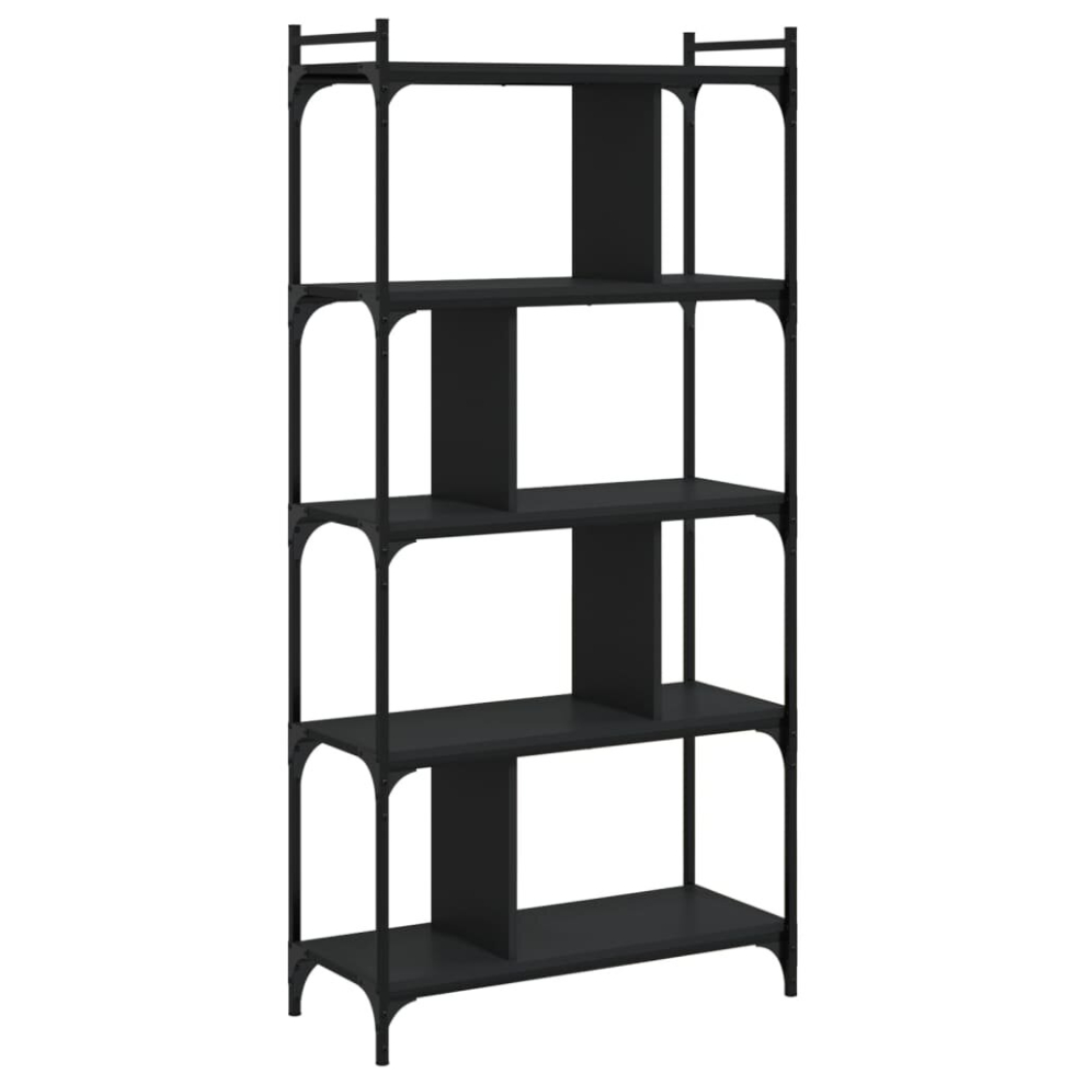 (black, 76 x 32 x 158 cm) vidaXL Bookcase Book Shelf Storage Rack 5-Tier Grey Sonoma Engineered Wood