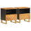 VidaXL (2 pcs) vidaXL Bedside Cabinet Nightstand Bed Table Brown and Black Solid Wood Mango 2