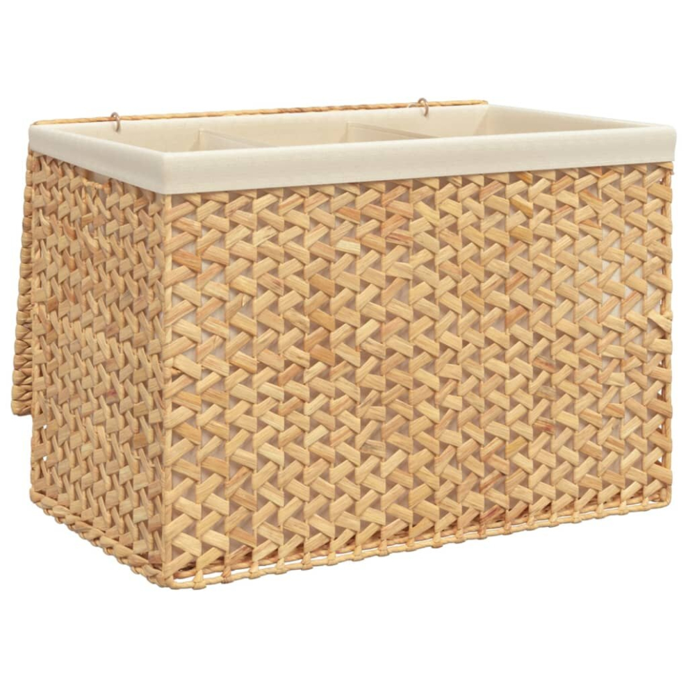 vidaXL Laundry Basket Storage Basket Laundry Bin with 3 Sections Water Hyacinth