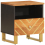 VidaXL (1 pcs) vidaXL Bedside Cabinet Nightstand Bed Table Brown and Black Solid Wood Mango 1