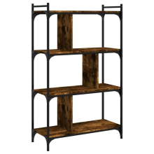 (smoked oak, 76 x 32 x 123 cm) vidaXL Bookcase Office 6-Tier Book Shelf Rack Storage Cabinet Engineered Wood