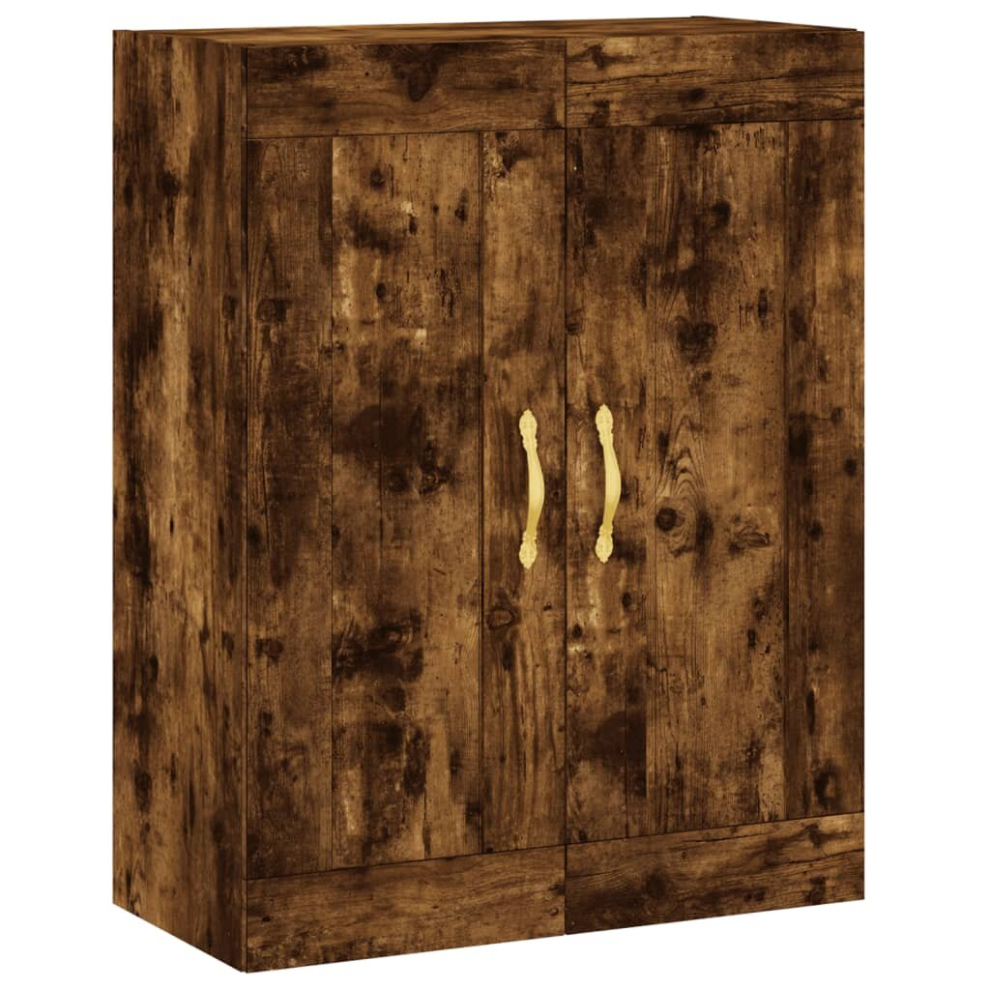 Vidaxl (Smoked Oak) Wall Mounted Cabinet Storage Cabinet Concrete Grey Engineered Wood