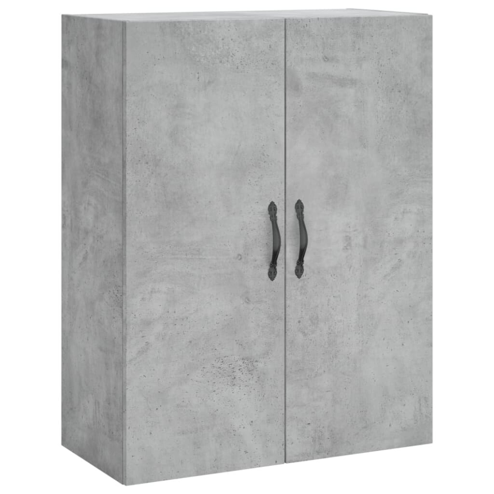 (concrete grey) vidaXL Wall Mounted Cabinet Storage Cabinet Cupboard Smoked Oak Engineered Wood