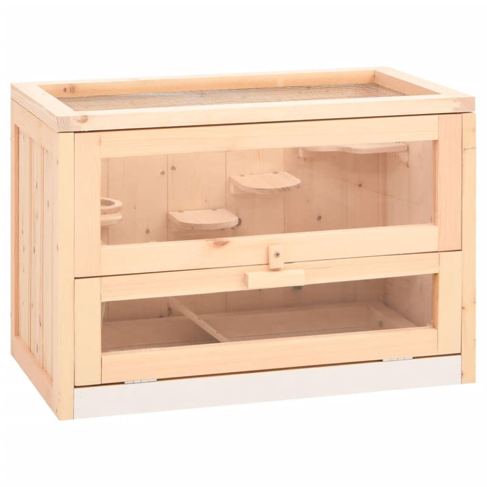 Vidaxl Hamster Cage Small Animal Cage Hamster House Rat Cage Solid Wood Fir