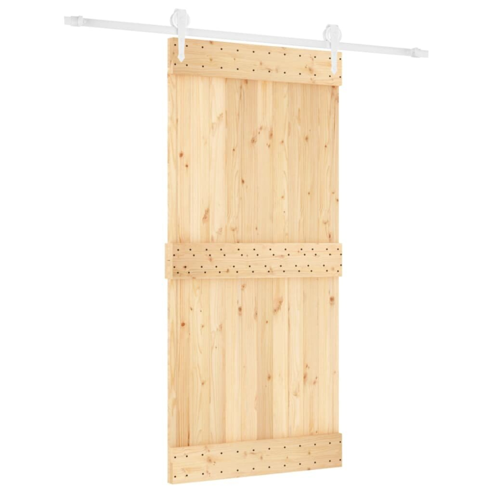 vidaXL Sliding Door with Hardware Set Interior Door Barn Door Solid Wood Pine